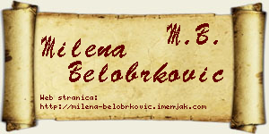 Milena Belobrković vizit kartica